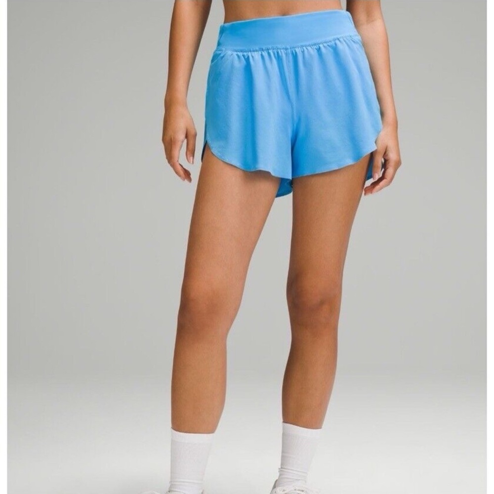 Lululemon fast and free shorts size 4 kayak blue light